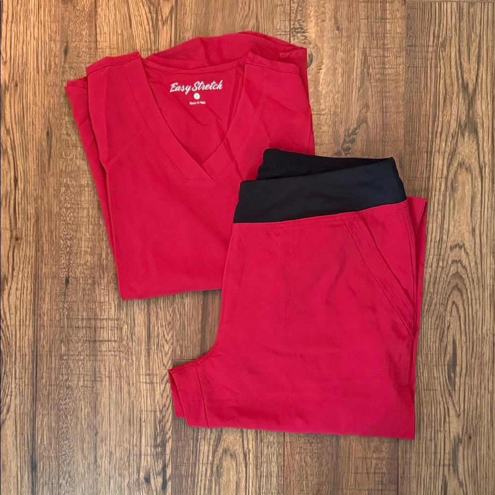 Easy Stretch Women's Vibrant Red Scrub Set